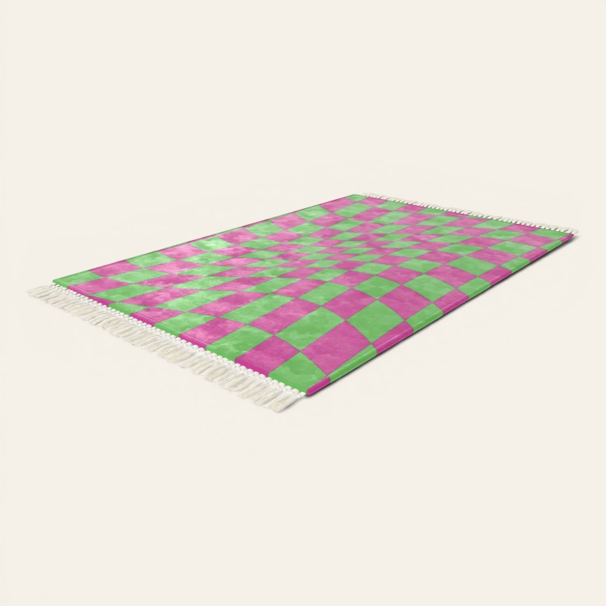 Pink and Green Rug by KEFINO