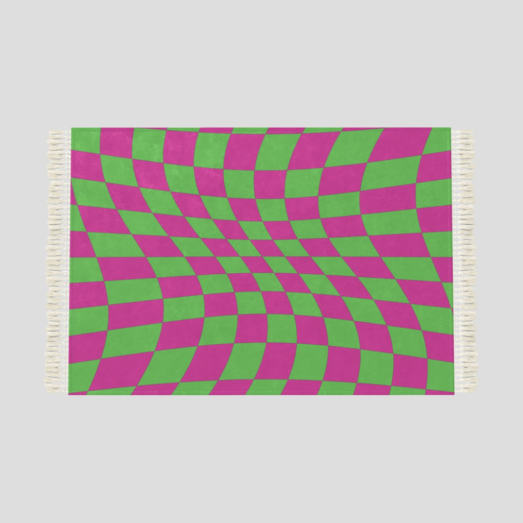 MEADOW Pink and Green Rug − small Contrado
