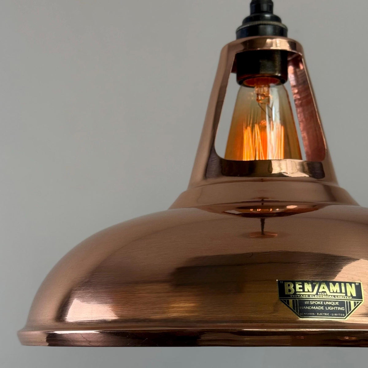 FLARE II Solid Copper Slotted Lampshade Pendant Light Shade Only 40W Filament Bulb Vintage-Electrical