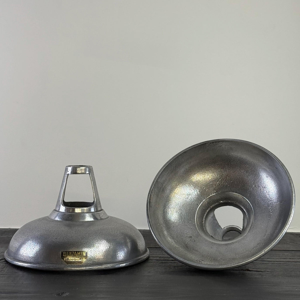 CAST Silver Solid Cast Aluminium Lampshade Pendant/Set Shade Only No Bulb Vintage-Electrical