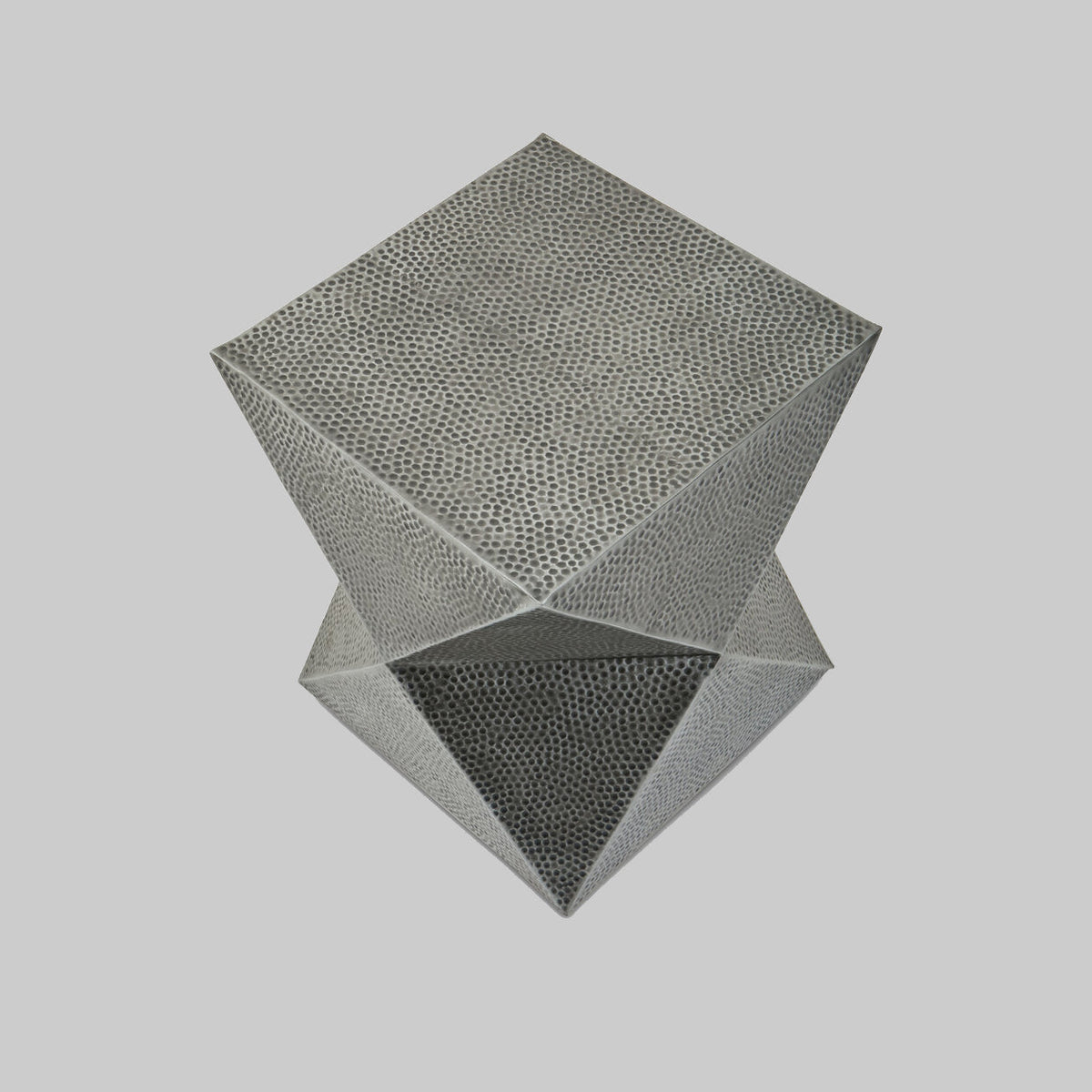 APEX Inverted Triangular Stool/Side Table in Antique Zinc KEFINO