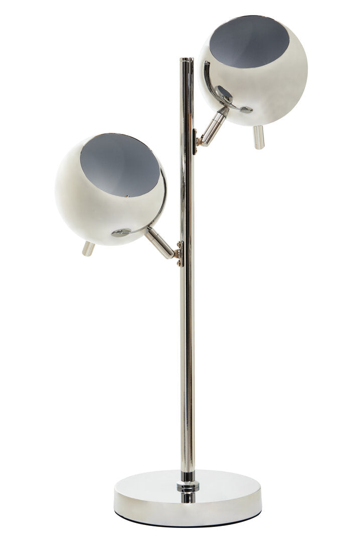 TWIN Chrome Table Lamp with Two Adjustable Domes KEFINO