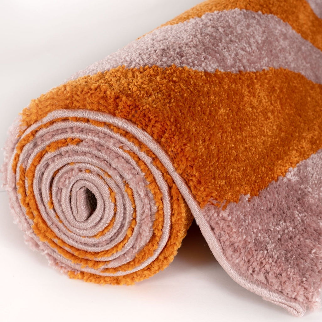 Joli Wavy Stripes Orange & Pink Rug | Rectangular | 80x150cm − 200x290cm The Rugs