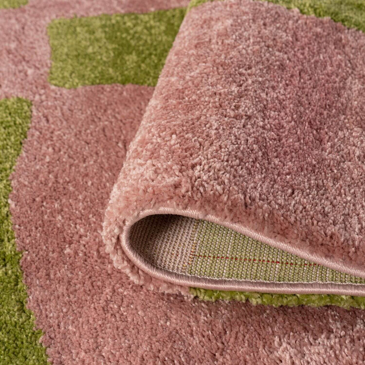 Joli Checkered Green & Pink Rug | Rectangular | 80x150cm − 200x290cm The Rugs
