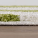 Joli Wavy Stripes Green & White Rug | Rectangular | 80x150cm − 200x290cm The Rugs