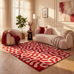 Joli Red & Pink Doodle Rug | Rectangular | 80x150cm − 200x290cm The Rugs