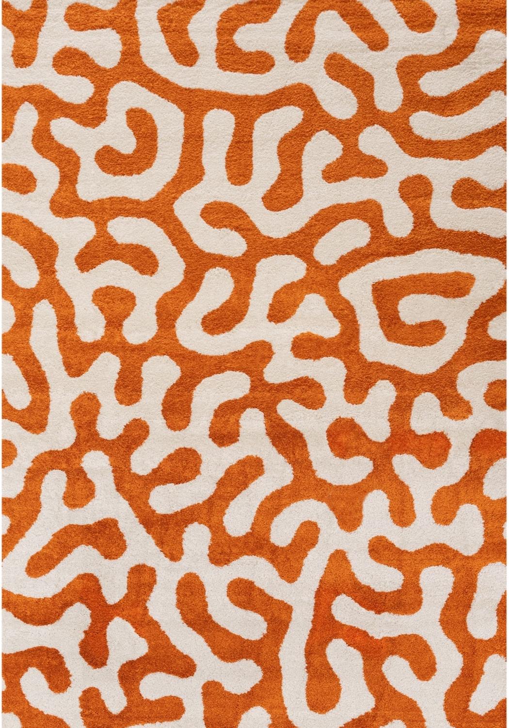 Joli Orange & White Doodle Rug | Rectangular | 80x150cm − 200x290cm The Rugs
