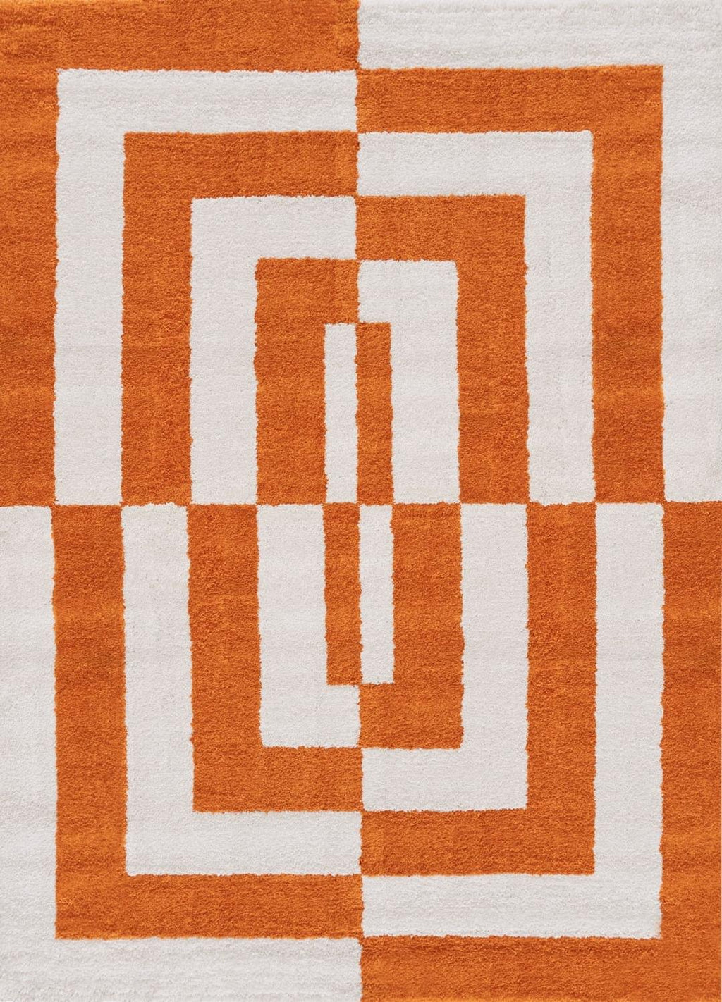 Joli Geometric Orange & White Rug | Rectangular | 80x150cm − 200x290cm 240X340 cm The Rugs