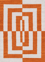 Joli Geometric Orange & White Rug | Rectangular | 80x150cm − 200x290cm The Rugs