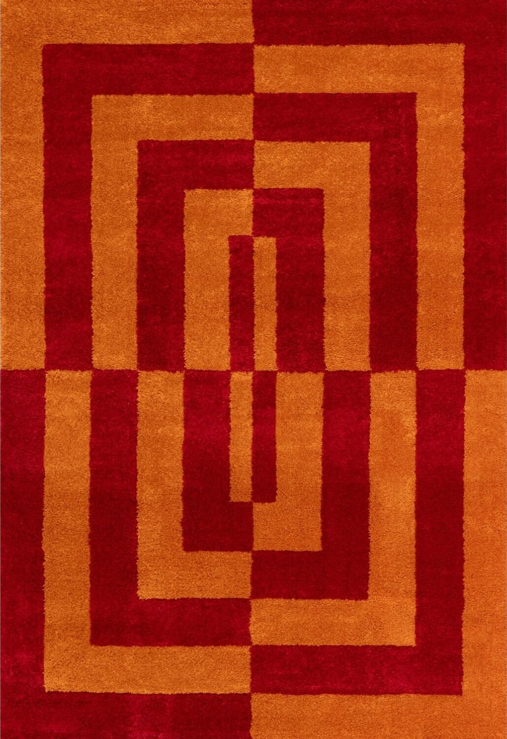 Joli Geometric Red & Orange Rug | Rectangular | 80x150cm − 200x290cm 240X340 cm The Rugs