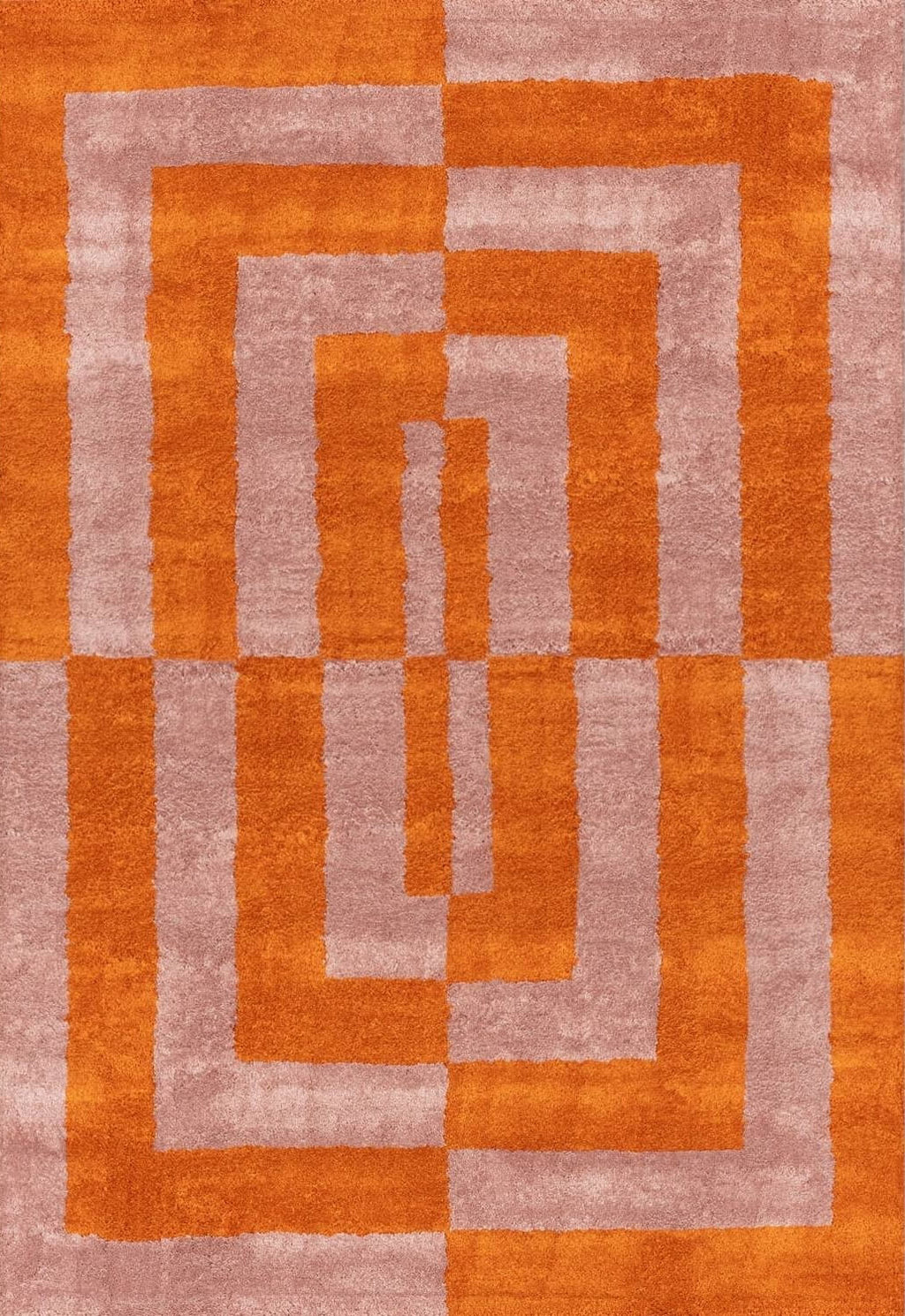 Joli Geometric Orange & Pink Rug | Rectangular | 80x150cm − 200x290cm 240X340 cm The Rugs