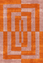 Joli Geometric Orange & Pink Rug | Rectangular | 80x150cm − 200x290cm 240X340 cm The Rugs