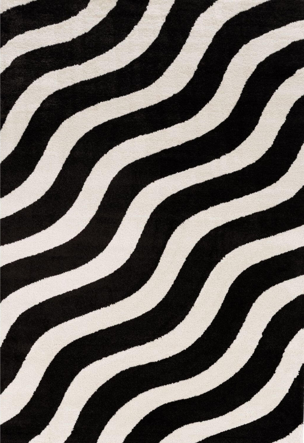 Joli Wave Black & White Rug | Rectangular | 80x150cm − 200x290cm The Rugs