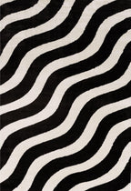 Joli Wave Black & White Rug | Rectangular | 80x150cm − 200x290cm 240X340 cm The Rugs