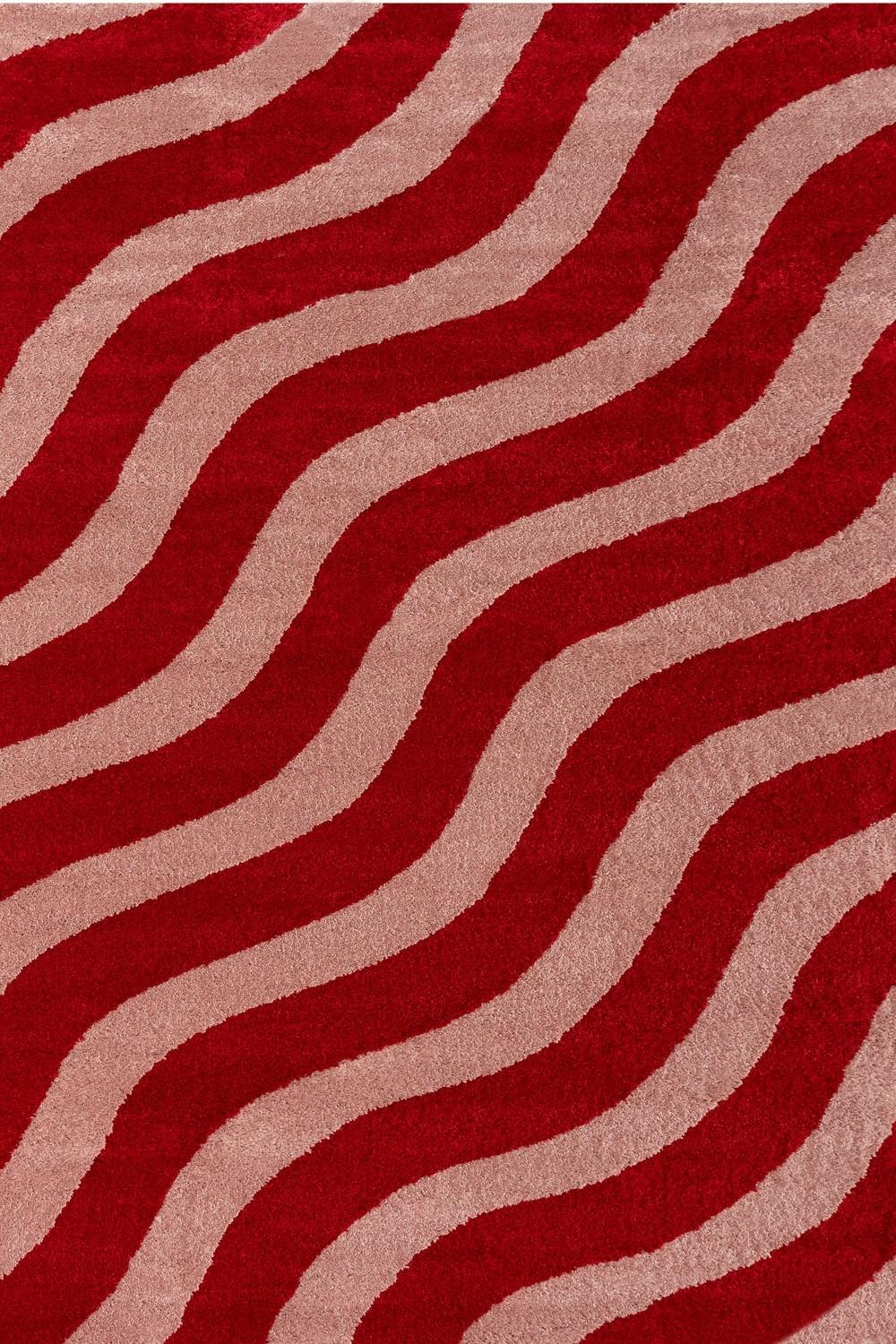 Joli Wave Red & Pink Rug | Rectangular | 80x150cm − 200x290cm The Rugs