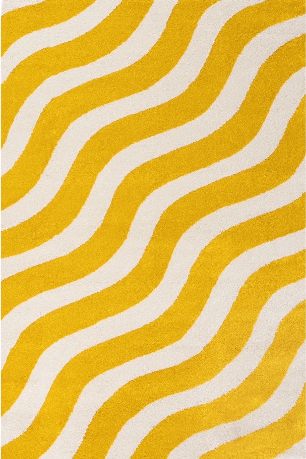 Joli Wave Yellow & White Rug | Rectangular | 80x150cm − 200x290cm 240X340 cm The Rugs