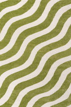 Joli Wave Green & White Rug | Rectangular | 80x150cm − 200x290cm 240X340 cm The Rugs