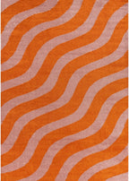 Joli Wave Orange & Pink Rug | Rectangular | 80x150cm − 200x290cm 240X340 cm The Rugs
