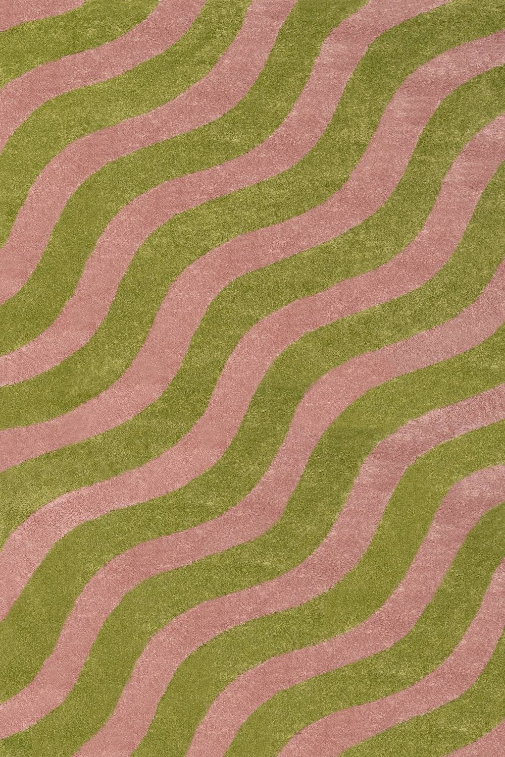 Joli Wave Green & Pink Rug | Rectangular | 80x150cm − 200x290cm 240X340 cm The Rugs