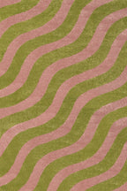 Joli Wave Green & Pink Rug | Rectangular | 80x150cm − 200x290cm 240X340 cm The Rugs