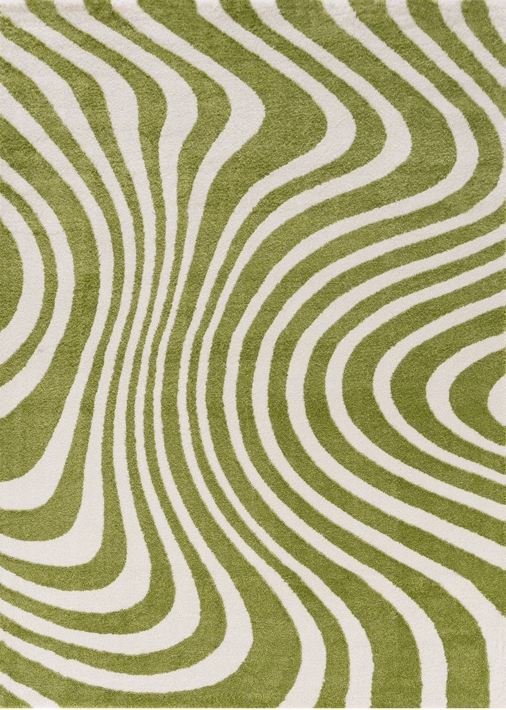 Joli Wavy Stripes Green & White Rug | Rectangular | 80x150cm − 200x290cm 240X340 cm The Rugs
