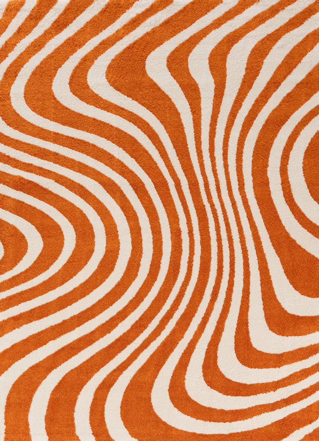 Joli Wavy Stripes Orange & White Rug | Rectangular | 80x150cm − 200x290cm 240X340 cm The Rugs