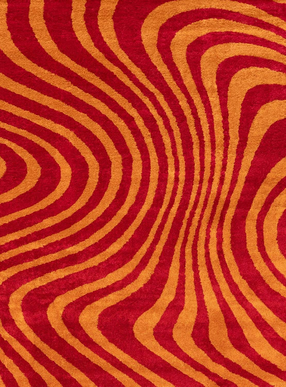 Joli Wavy Stripes Red & Orange Rug | Rectangular | 80x150cm − 200x290cm 240X340 cm The Rugs