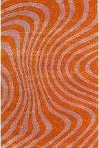 Joli Wavy Stripes Orange & Pink Rug | Rectangular | 80x150cm − 200x290cm 240X340 cm The Rugs