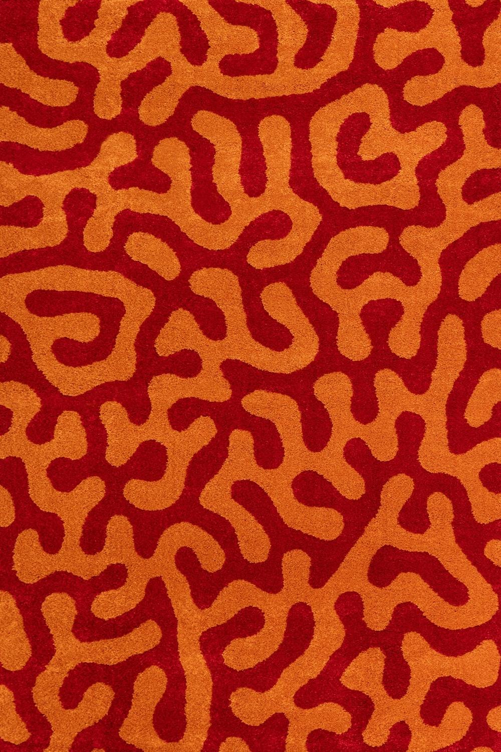 Joli Red & Orange Doodle Rug | Rectangular | 80x150cm − 200x290cm 240X340 cm The Rugs