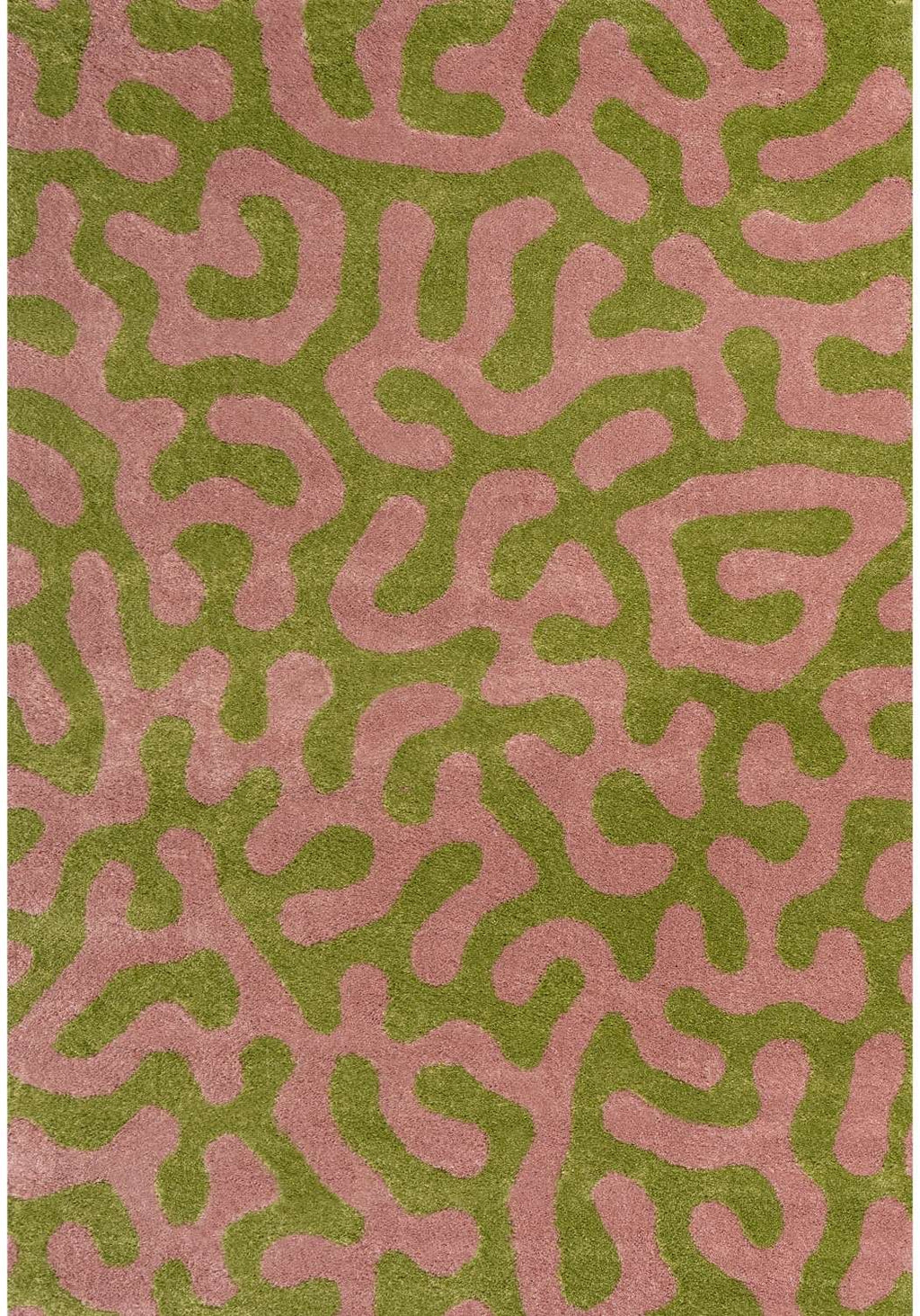 Joli Green & Pink Doodle Rug | Rectangular | 80x150cm − 200x290cm 240X340 cm The Rugs