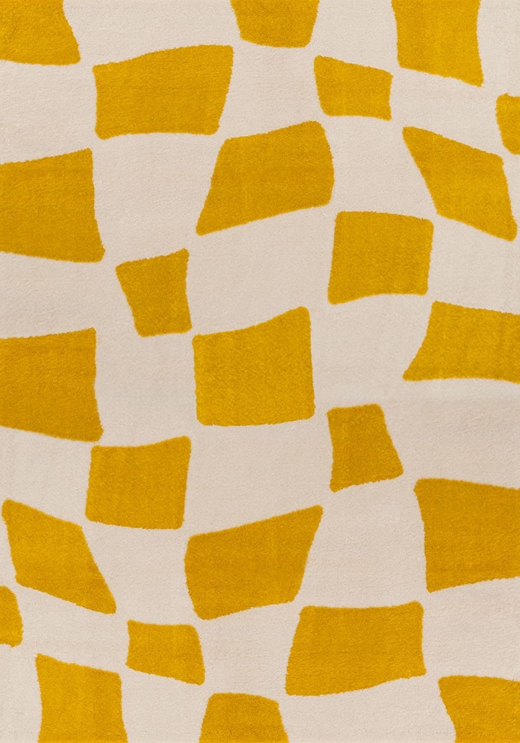Joli Checkered Yellow & White Rug | Rectangular | 80x150cm − 200x290cm 240X340 cm The Rugs