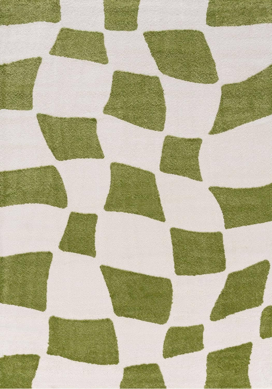 Joli Checkered Green & White Rug | Rectangular | 80x150cm − 200x290cm 240X340 cm The Rugs