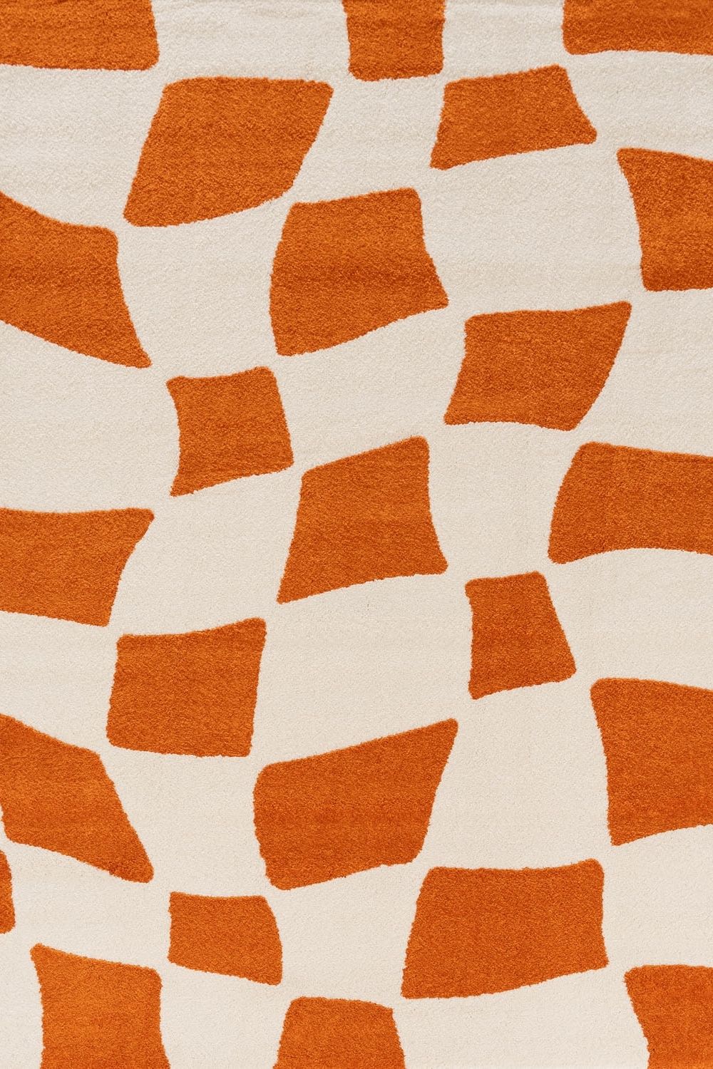 Joli Checkered Orange & White Rug | Rectangular | 80x150cm − 200x290cm 240X340 cm The Rugs