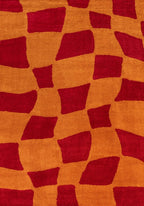 Joli Checkered Red & Orange Rug | Rectangular | 80x150cm − 200x290cm 240X340 cm The Rugs