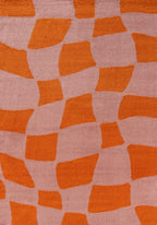 Joli Checkered Orange & Pink Rug | Rectangular | 80x150cm − 200x290cm 240X340 cm The Rugs