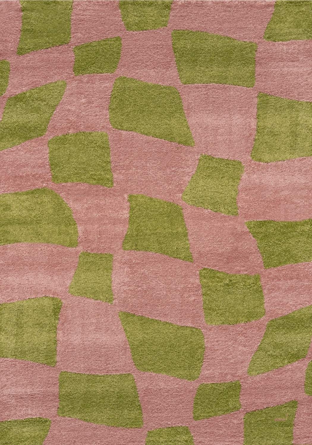 Joli Checkered Green & Pink Rug | Rectangular | 80x150cm − 200x290cm 240X340 cm The Rugs