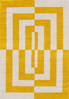 Joli Geometric Yellow & White Rug | Rectangular | 80x150cm − 200x290cm 240X340 cm The Rugs