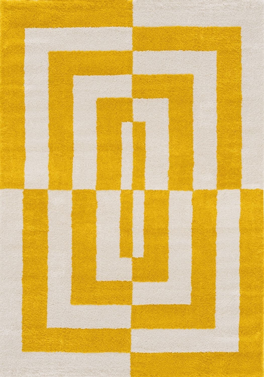 Joli Geometric Yellow & White Rug | Rectangular | 80x150cm − 200x290cm 240X340 cm The Rugs